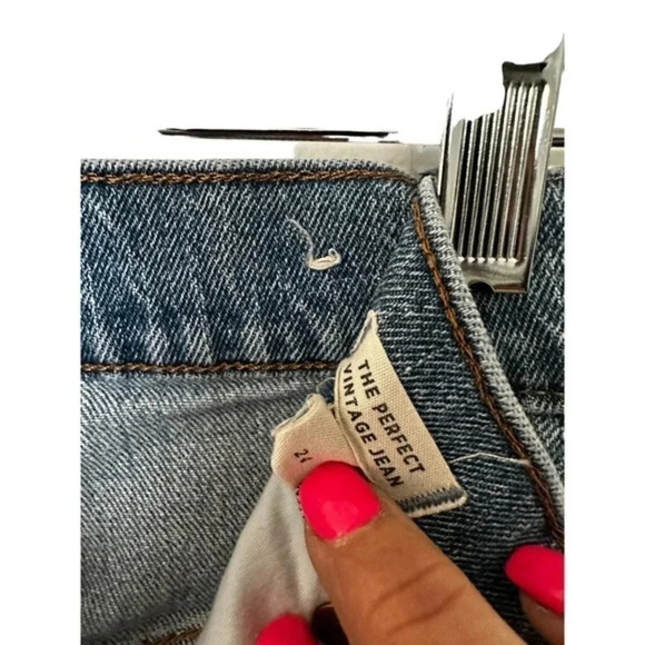 Madewell Women's Earlside Wash Raw-Hem Edition‎ The Perfect Vintage Jean Size 24 - Picture 7 of 7